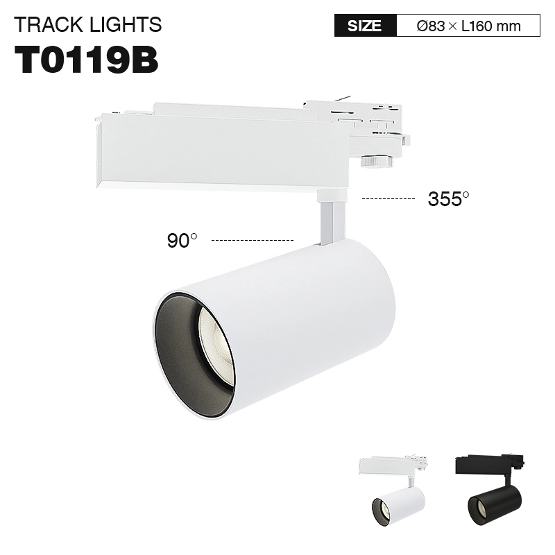 TRL001 40W 4000K 36˚N/B Ra80 Weiß—LED Schiene Decke-Pavillon Beleuchtung-Aluminiummaterial-01