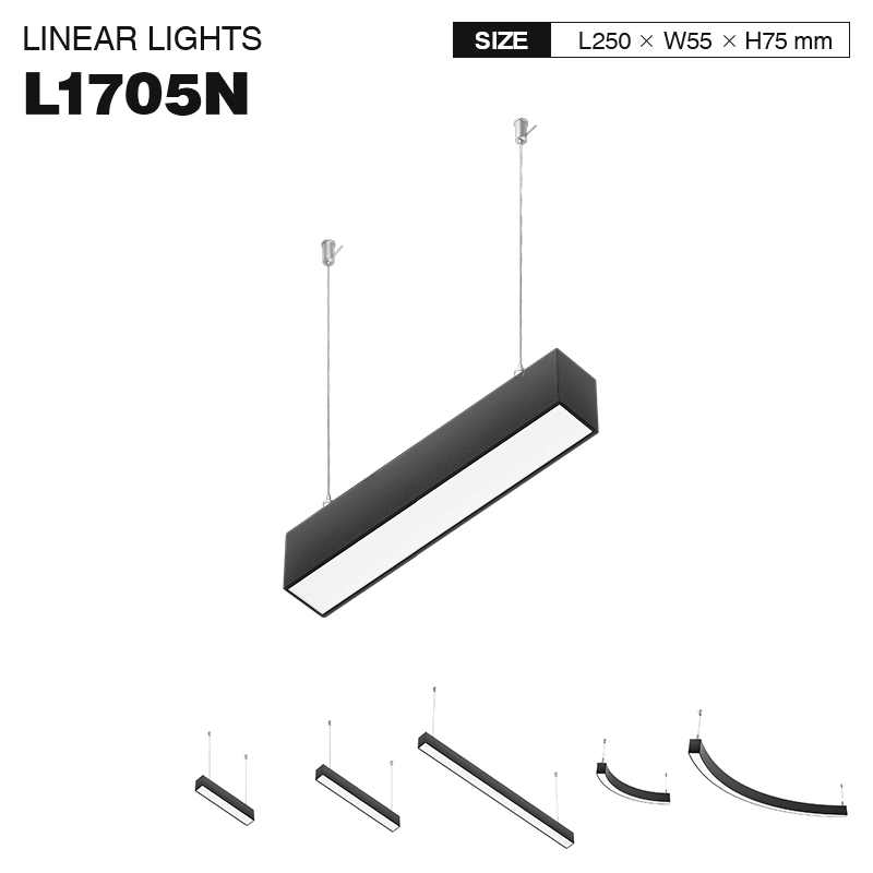 SLL001 7.5W 4000K 110˚N/B Ra80 Schwarz—LED Linear Leuchte-Pendelleuchte Linear-einfache Installation-01