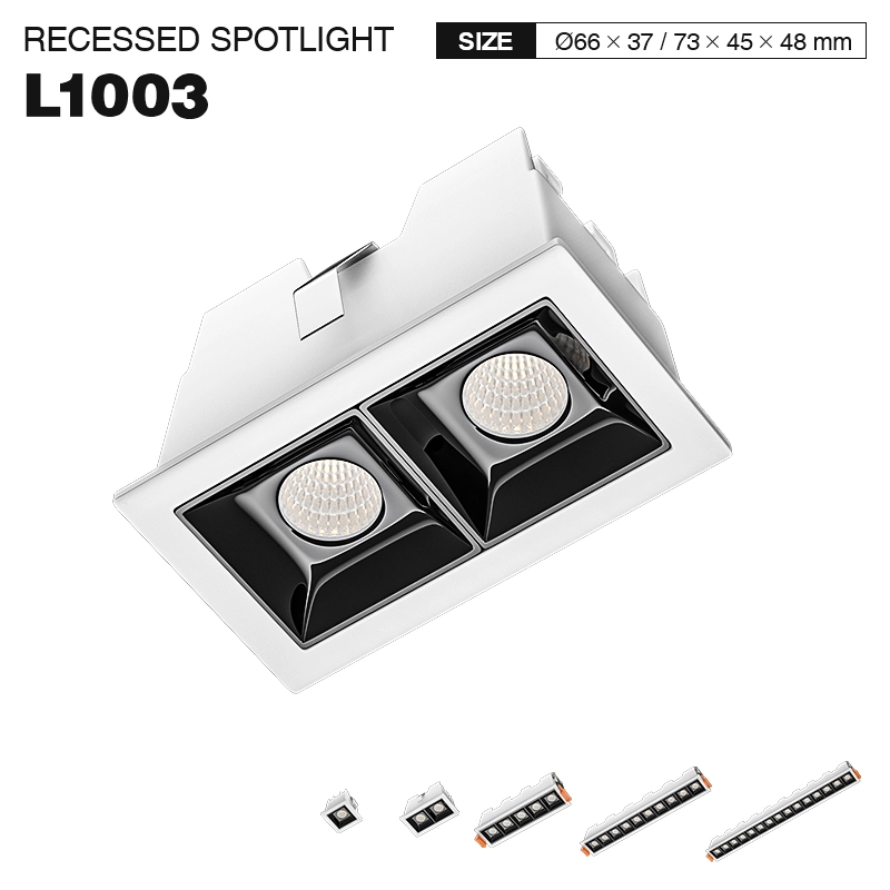 Quadratische LED Lineare Leuchte Strahler 2W 3000K 170LM Abstrahlwinkel 36° UGR＜19-LED Einbaustrahler-moderner Stil-01