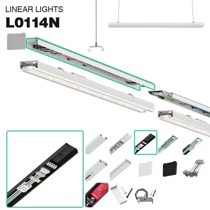 MLL002 Schwarzes 5-adriges Tragschienes Zubehör für LED-Lineare Leuchte-Werkstattbeleuchtung-lange Lebenserwartung-01