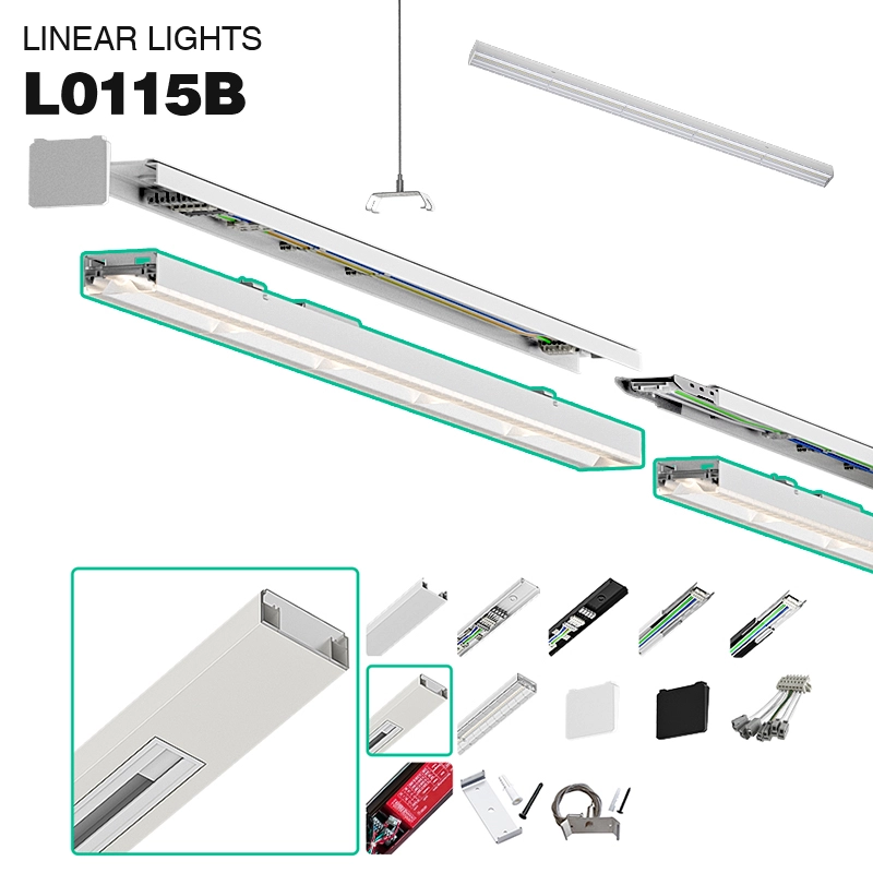 MLL002 Weißes Vierdraht-Stromschienenmodul Zubehör für Pendelleuchte Linear-LED Linear-lange Lebenserwartung-01