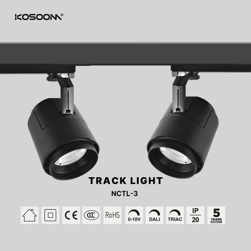 Kosoom NCTL-3-800: 20W Linsenoptik-Schienenleuchte, hohe Leuchtkraft (1850 LM), kompakte Größe-Schienensystem Lampen