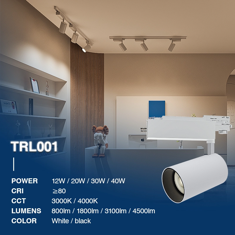 TRL001 30W 3000K 24˚N/B Ra80 Weiß—Lichtschienensystem Wohnzimmer-LED Schienensystem Modern-Helles Licht-02