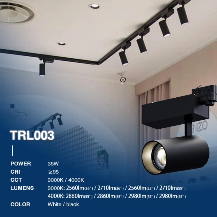 TRL003 35W 4000K 36˚N/B Ra90 Schwarz—LED Schienenleuchte-Innenbeleuchtung--02
