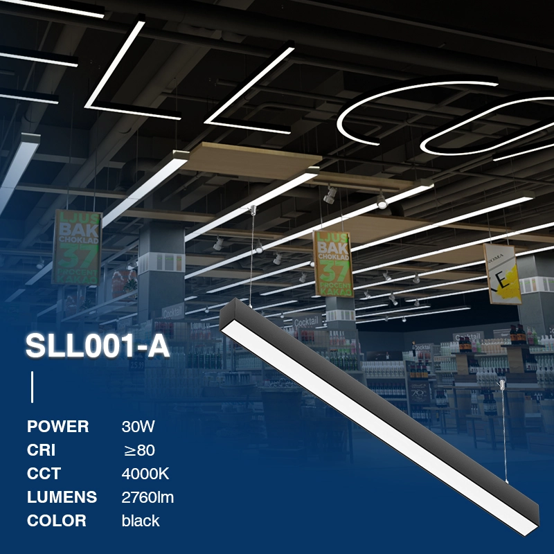 TRL016 30W 4000K 110˚N/B Ra80 Schwarz—Lineare Leuchte-LED Linear-einfache Installation-02