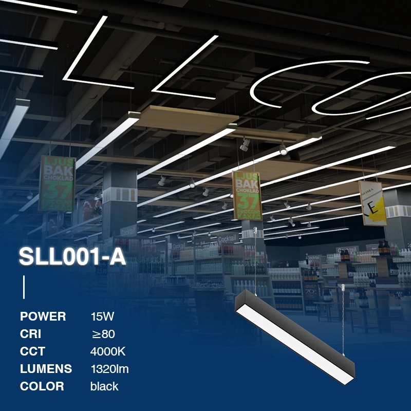 SLL001 15W 4000K 110˚N/B Ra80 Schwarz—LED Linear Leuchte-LED Linear-einfache Installation-02