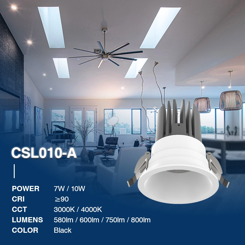 CSL010-A 7W 3000K 580LM 24˚ Weiß—Einbaustrahler Downlight-Innenbeleuchtung-Modisches Aussehen-02