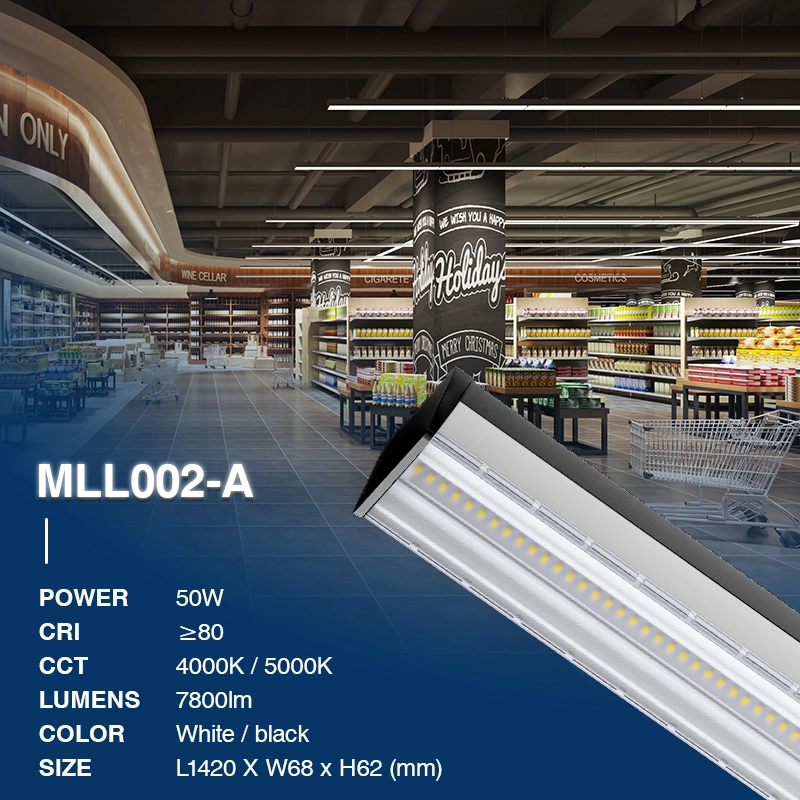 MLL002 Schwarzes 5-adriges Tragschienes Zubehör für LED-Lineare Leuchte-Werkstattbeleuchtung-lange Lebenserwartung-02N