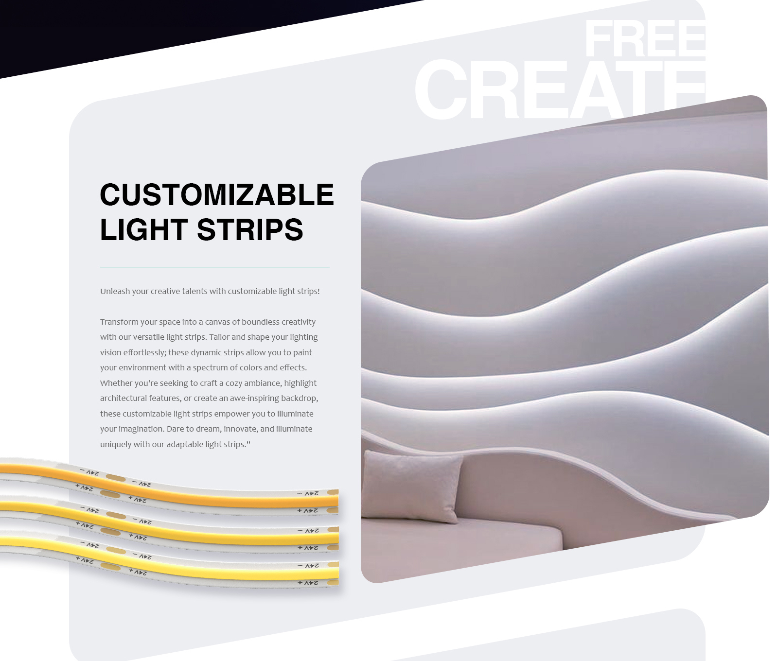 COB LED Streifen 11W/M 3000K 1130LM/M 180˚ Abstrahlwinkel weiß IP20 Brillante Lichtlösung-COB LED Streifen-Einstellung der Farbtemperatur-06