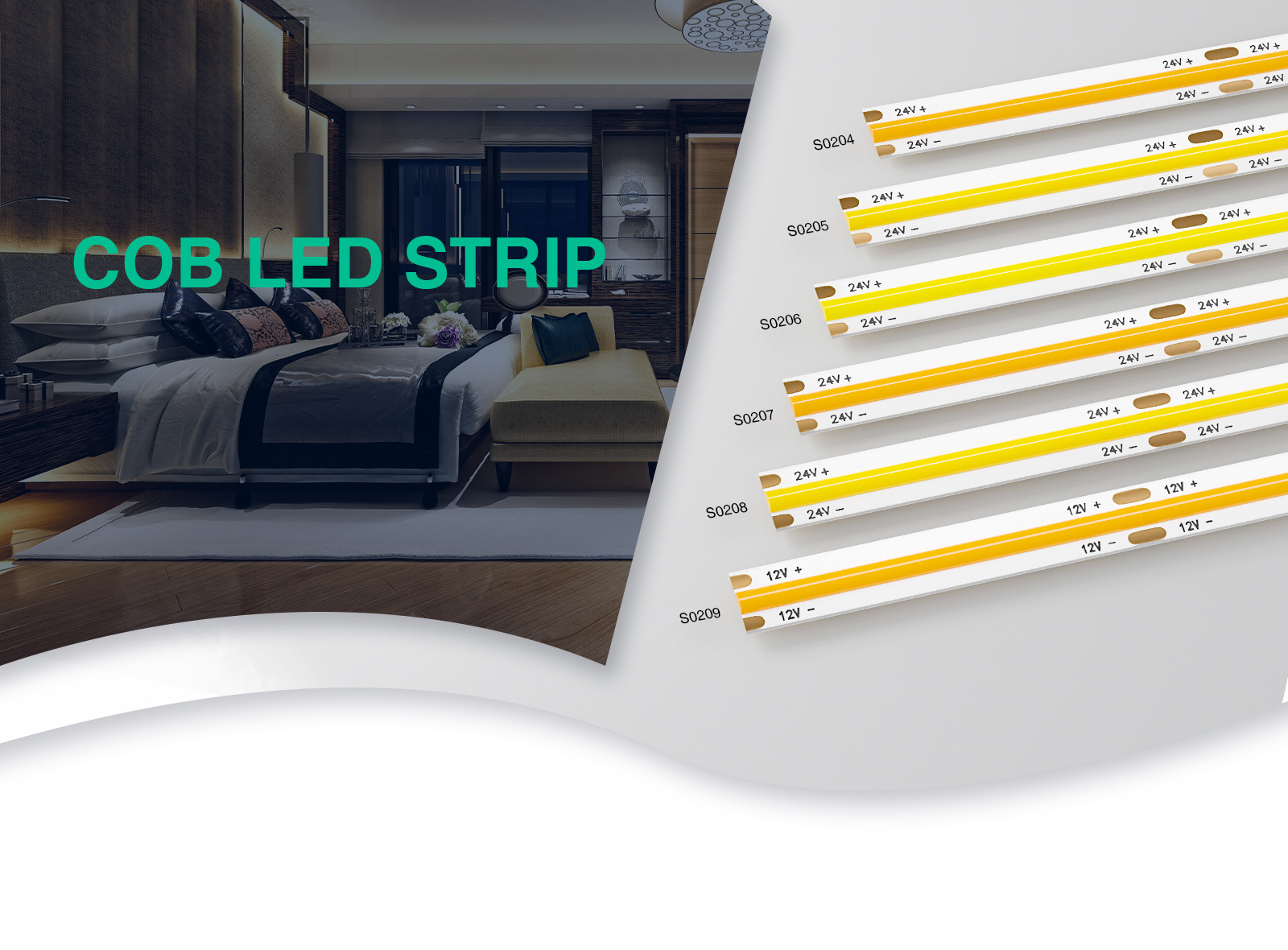 COB LED Streifen 11W/M 3000K 1130LM/M 180˚ Abstrahlwinkel weiß IP20 Brillante Lichtlösung-LED Band 10M-lange Lebenserwartung-11