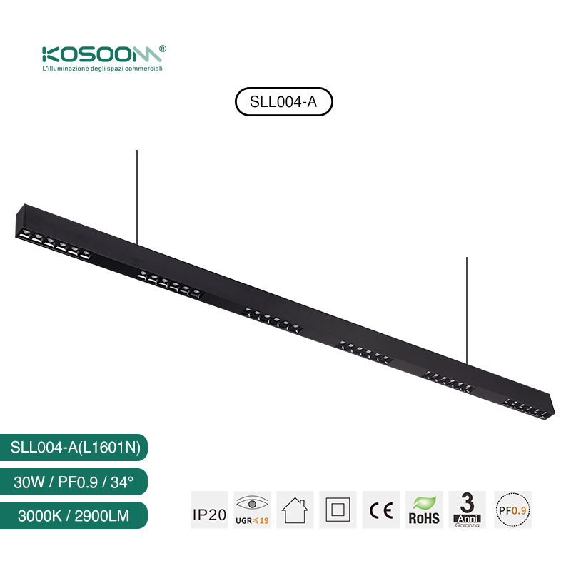 Lineare Leuchte 30W 3000K 2900LM 34° Abstrahlwinkel Schwarz-Pendelleuchten-energiesparend