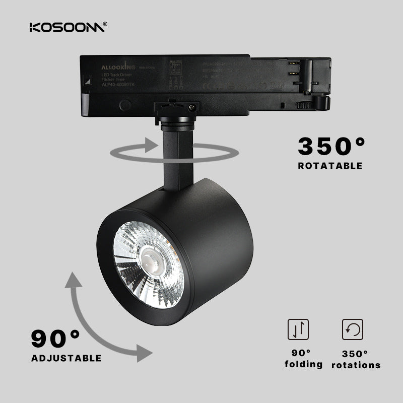 Kosoom TLI108320: 20W Compact Lens LED-Schienenleuchte mit 1600 Lumen Leistung-Schienensystem Lampen-Helles Licht