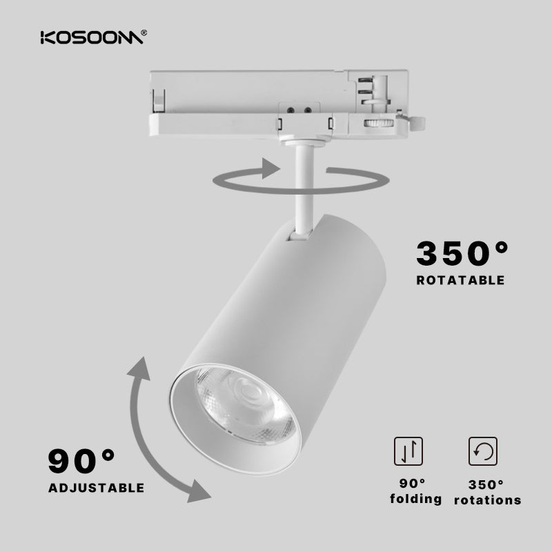 Custom 15-40W CRI 80+ Dimmable LED Track Lights with Adjustable Beam Angle 2700-5000K Color Temperature NCH4 - Kosoom