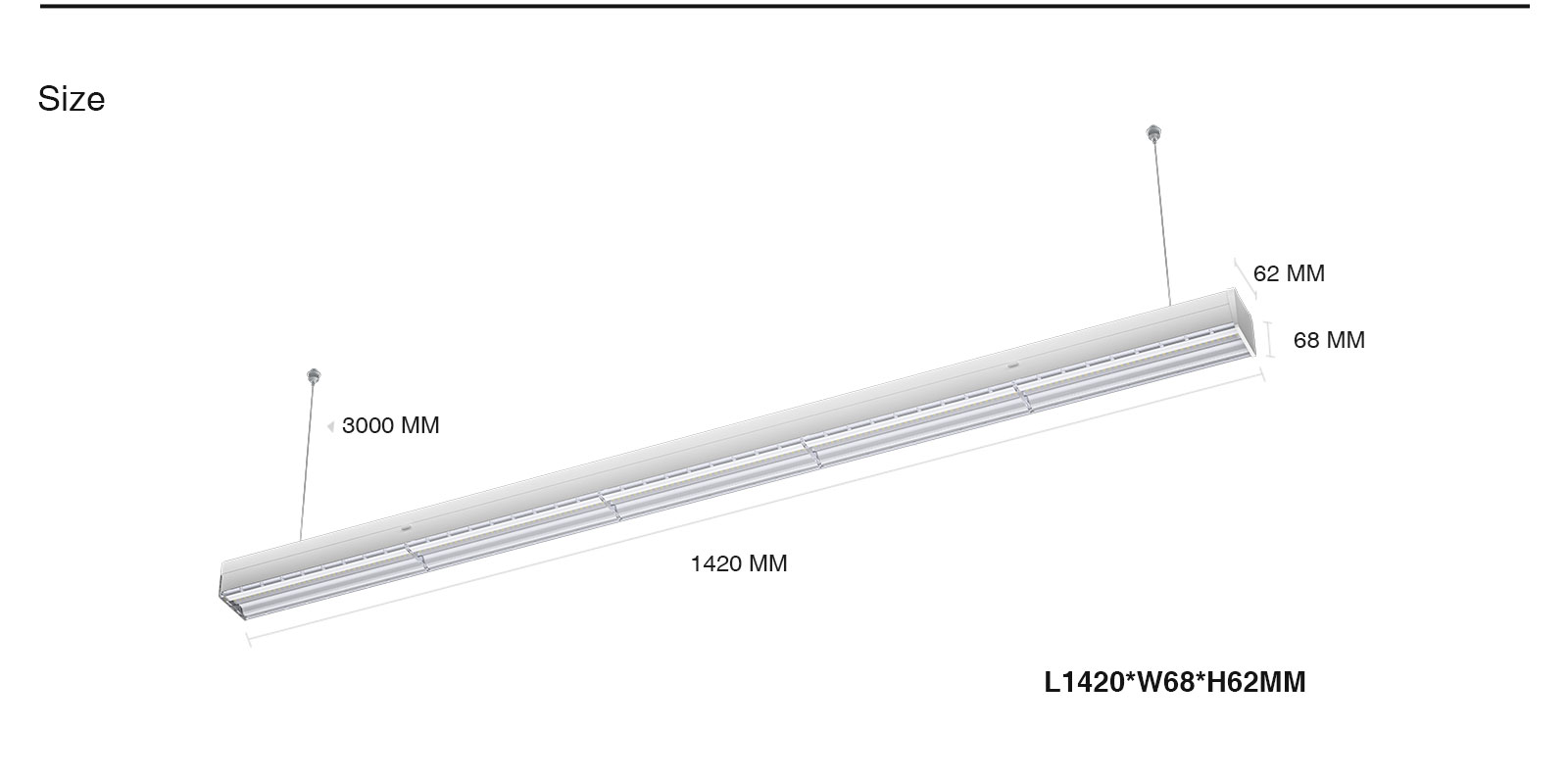 Großhandel 50W 4000K 7800LM 90° Weiß Lineare Beleuchtung-KOSOOM-LED Linear-lange Lebenserwartung-ML00203