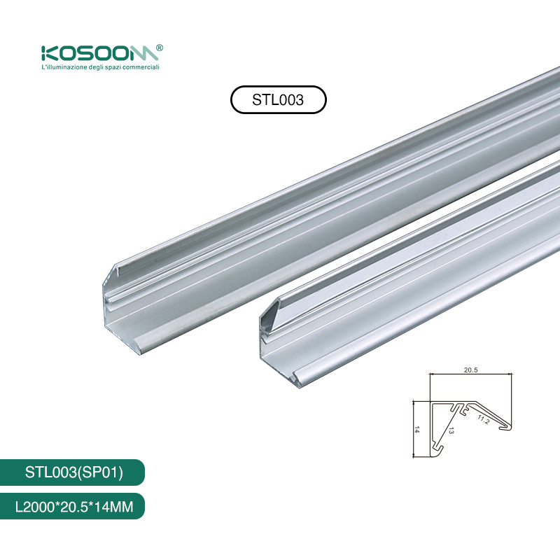 Kosoom SP01 STL003: Vielseitiges Profil mit komprimierten Abdeckungen und Kappen-LED Profil-Kreatives Design