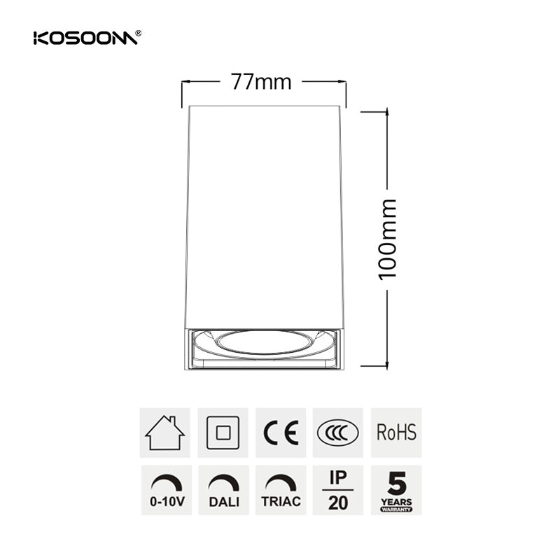 Kosoom MSD3001M: 20W 1550LM IP65 Linse von Bridgelux V10A (20°/40°) - MSD-Downlights