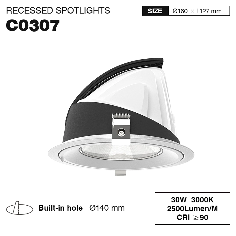 CSL003-A 30W 3000K 2500LM 24° IP40 LED Einbaustrahler-Lampen Wohnzimmer-Einstellung der Farbtemperatur-01