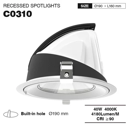 CSL003-A 40W 4000K 4180LM 24° IP40 Kleiner LED Strahler-Innenbeleuchtung-energiesparend-01