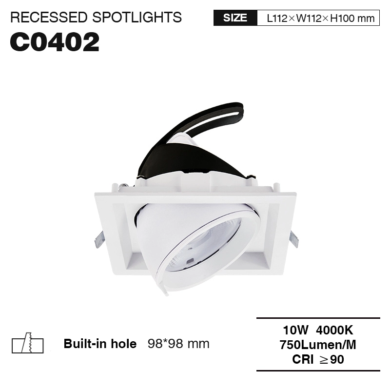 CSL004-A 10W 4000K 750LM 24° Weiß LED Strahler Downlights-Lampe Schlafzimmer-Modisches Aussehen-01