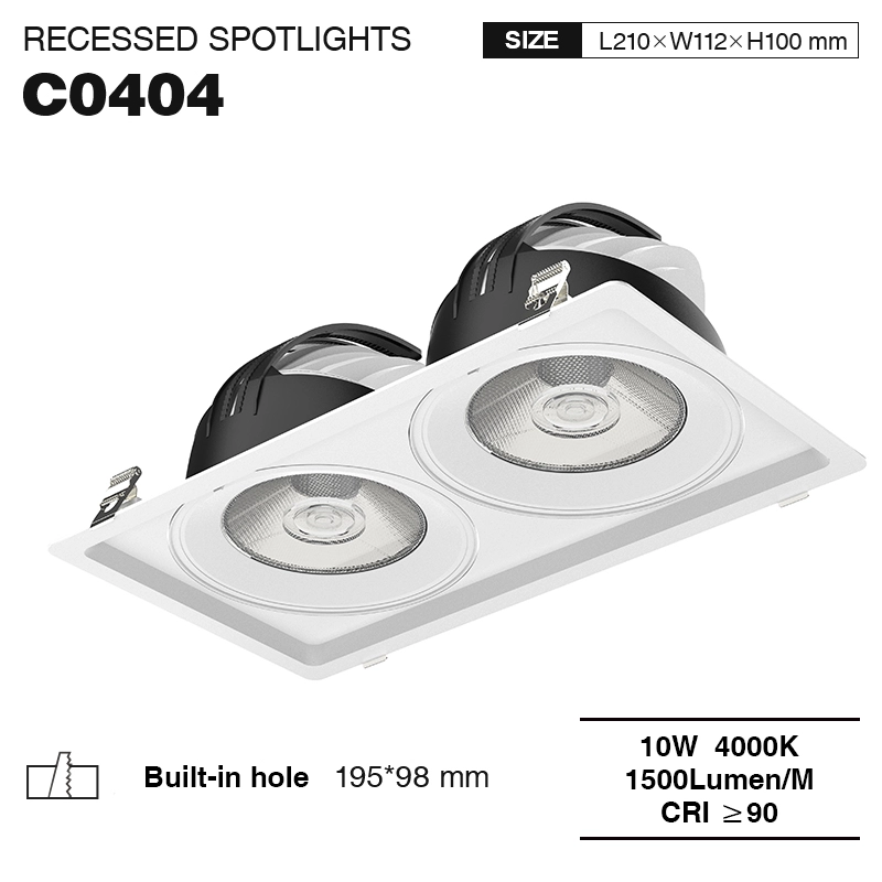 CSL004-A 10W*2 4000K 1500LM 24° Weiß Moderne Deckenstrahler-Downlights-energiesparend-01