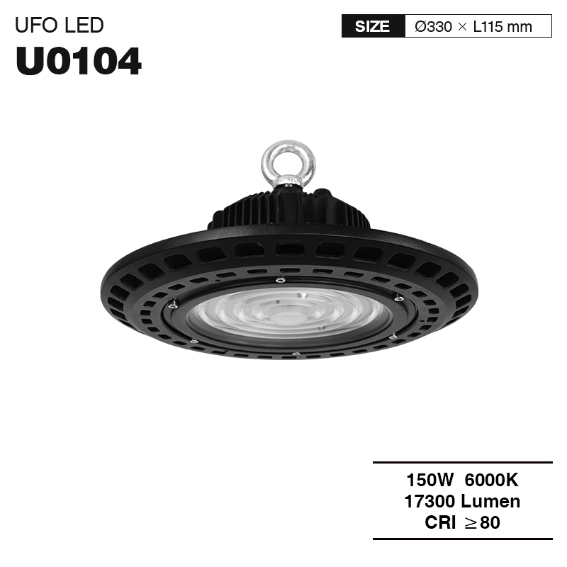 MLL011-C 150W 6000K 17300LM 90˚ Schwarz—UFO Hallenbeleuchtung-Industrielampe Schwarz-Modisches Aussehen-01