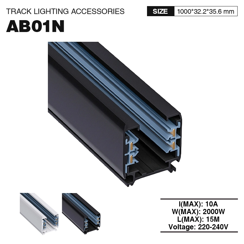 Drehstromschiene Profil 1000mm Schwarz für Schienenleuchten-Schienen und Zubehör-moderner Stil-01