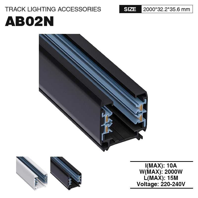 Drehstromschiene Profil 2000mm Schwarz für Schienenleuchten-Schienen und Zubehör-Aluminiummaterial-01