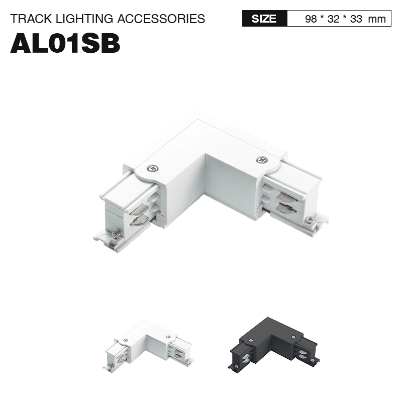 Linkes weißes L-Gelenk für Schienenleuchten-Lampenzubehör-Aluminiummaterial-01