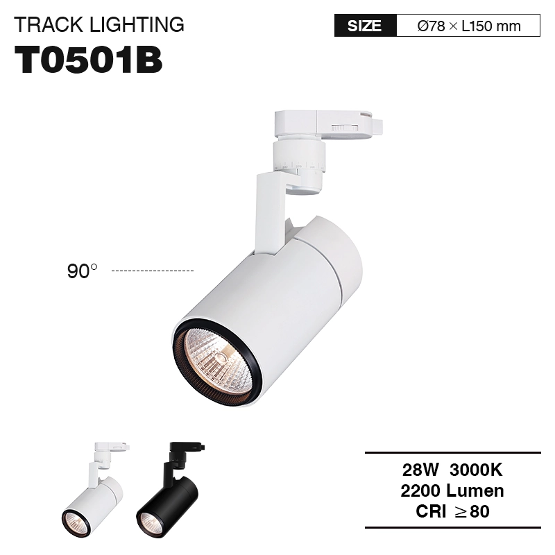 Kosoom-TRL005-T0501B-Fabrik direkt weiß Strahler Schienenbeleuchtung 28W 2200LM 3000K Abstrahlwinkel 24˚-Schienensystem Lampen--01