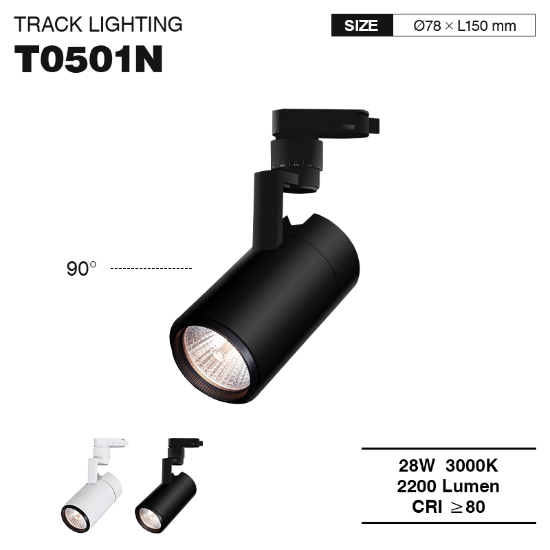Kosoom-TRL005-T0501N-Fabrik direkt schwarz Spotlight Schienenbeleuchtung 28W 2200LM 3000K Abstrahlwinkel 24˚-Innenbeleuchtung--01