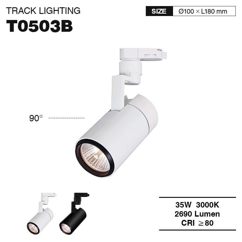 Kosoom-TRL005-T0503B-Fabrik direkt weißer Strahler Schienenbeleuchtung 35W 2690LM 3000K Abstrahlwinkel 24˚-Schienensystem Lampen--01