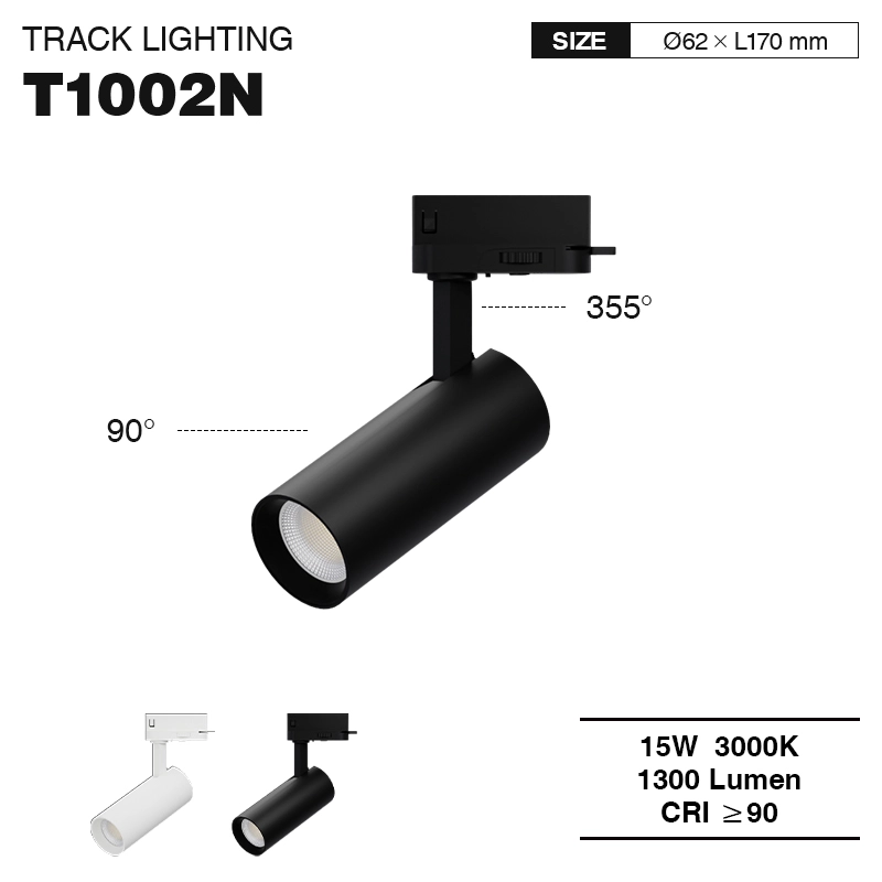 LED-Schienenleuchten 15W 3000K 1320LM Abstrahlwinkel 55˚ Fabrikdirekt Schwarz-LED Strahler-Modisches Aussehen-01