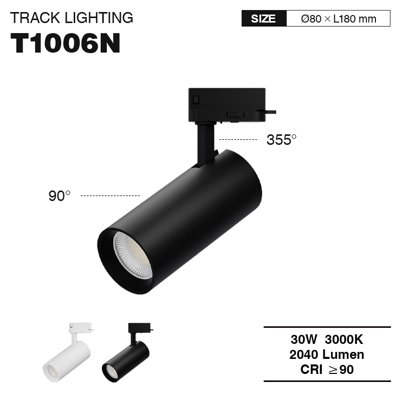 LED-Schienenleuchten 30W 3000K 2040LM Abstrahlwinkel 55˚ Fabrikdirekt Schwarz-Schienensystem Lampen-Modisches Aussehen-01