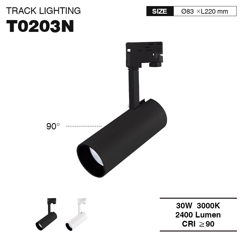 Kosoom - Großhandel- LED Strahler Schienenbeleuchtung Schwarz 30W 3000k 2400LM Abstrahlwinkel 55˚ TRL002-T0203N-LED Strahler--01