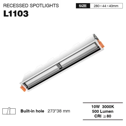 Lineare Leuchten Strahler 10W 3000K 500LM Abstrahlwinkel Polarisiertes Licht 20˚ CRI≥80 UGR≤27 Weiß-Werkstattbeleuchtung--01