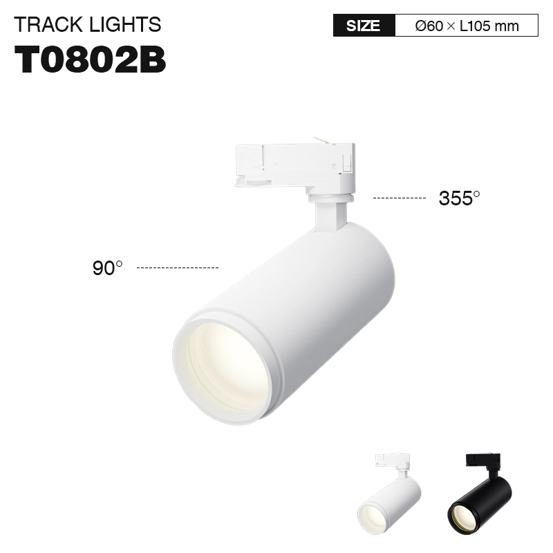 TRL008 8W 3000K 24˚N/B Ra80 Weiß—Schienensystem Lampen-LED Schienensystem Modern--01