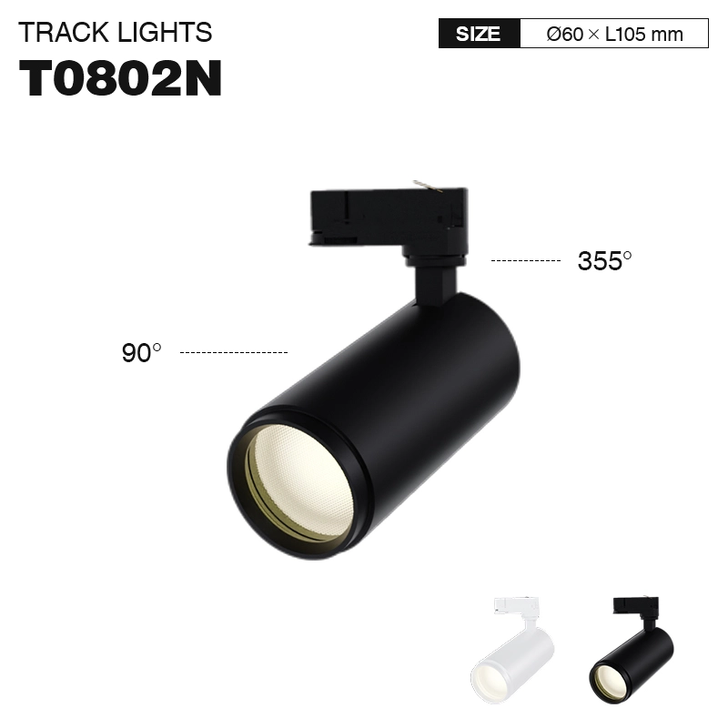 TRL008 8W 3000K 24˚N/B Ra80 Schwarz—LED Schienensystem Lampen-LED Schienensystem Dimmbar--01