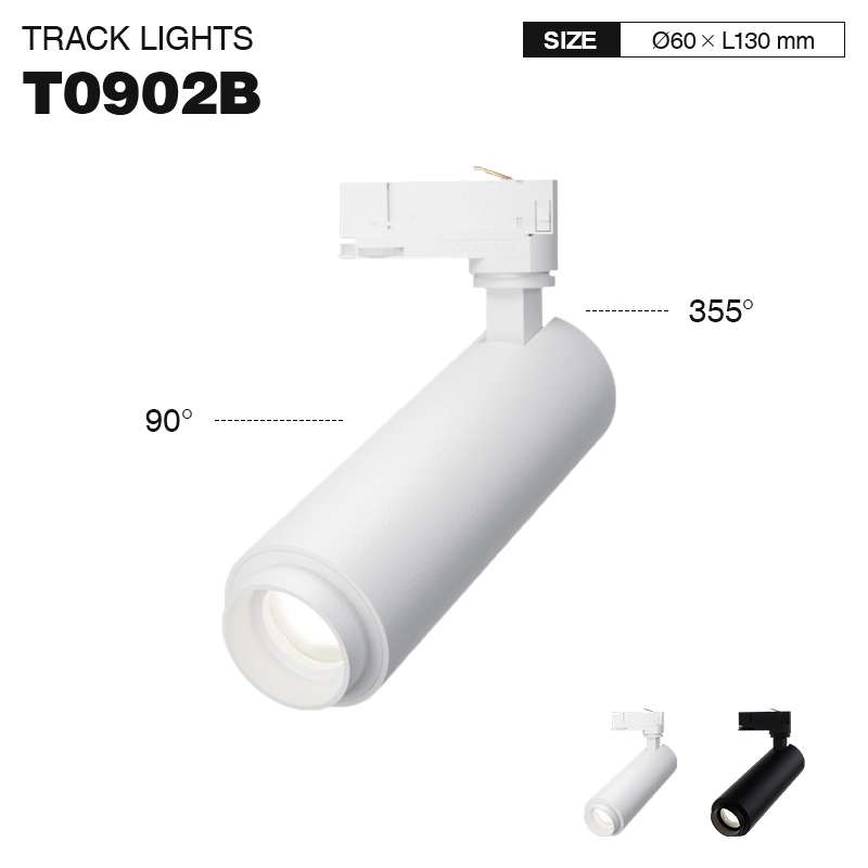 TRL009 12W 3000K 24˚N/B Ra80 Weiß—LED Schienenstrahler-Schienensystem Weiß-moderner Stil-01