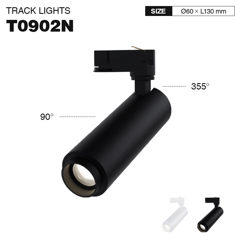 TRL009 12W 3000K 24˚N/B Ra80 Schwarz—LED Schienenstrahler-Schienensystem Lampen-Kreatives Design-01