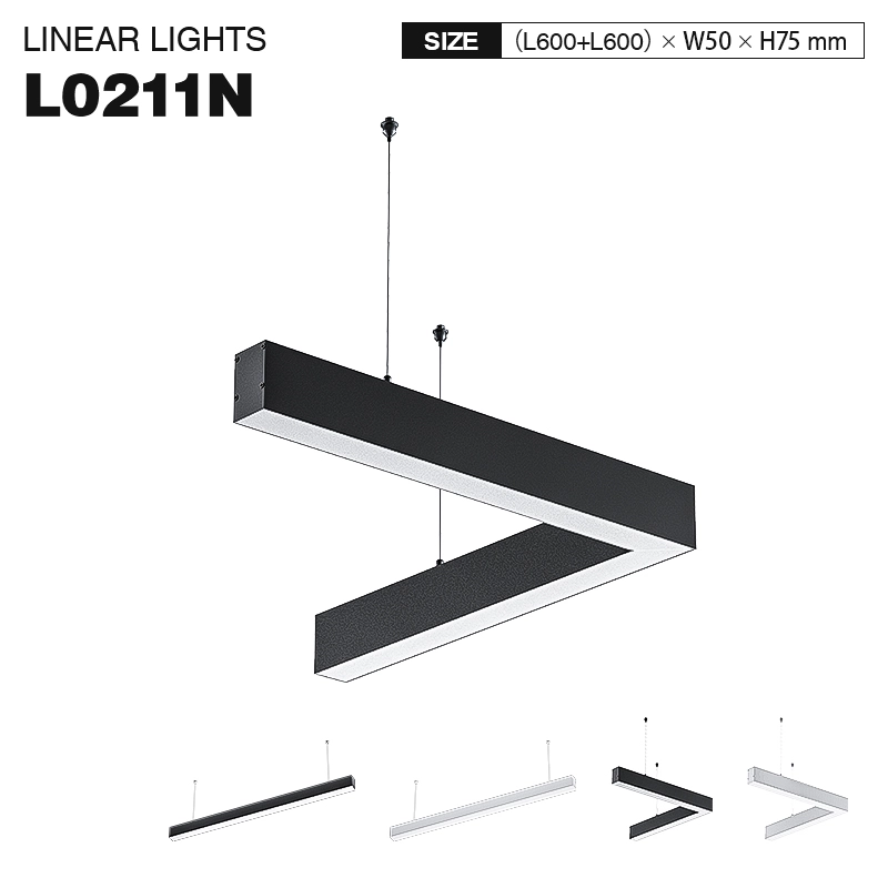 SLL003 40W 4000K 4700lm 110˚N/B Ra80 Schwarz—LED Lineare Leuchte-Pendelleuchte Linear-Modisches Aussehen-01