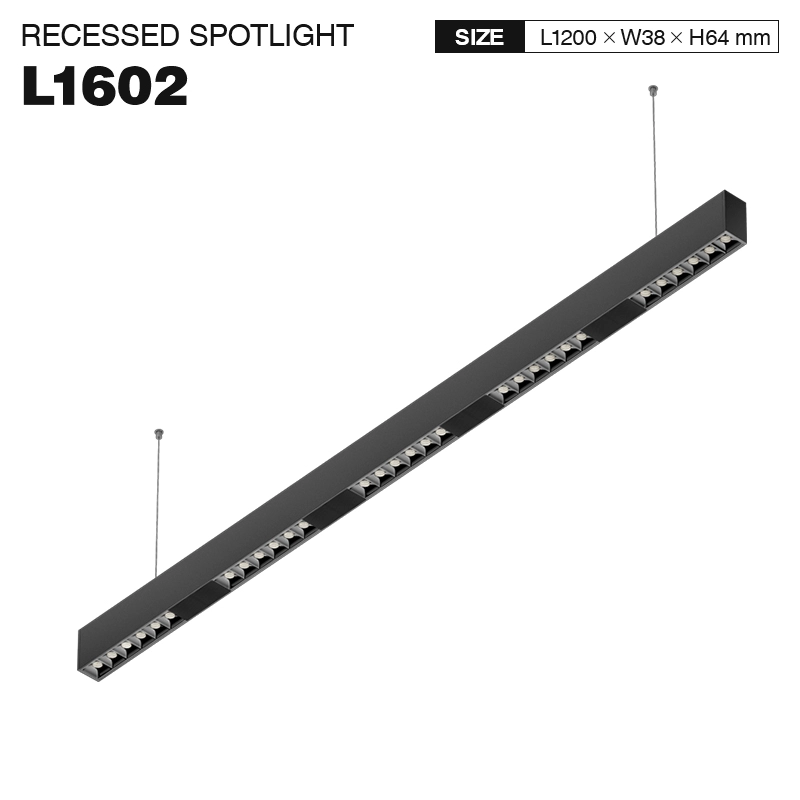 SLL004 30W 4000K 34˚N/B Ra80 Schwarz—Lineare Leuchte-linear Pendelleuchte-Aluminiummaterial-01