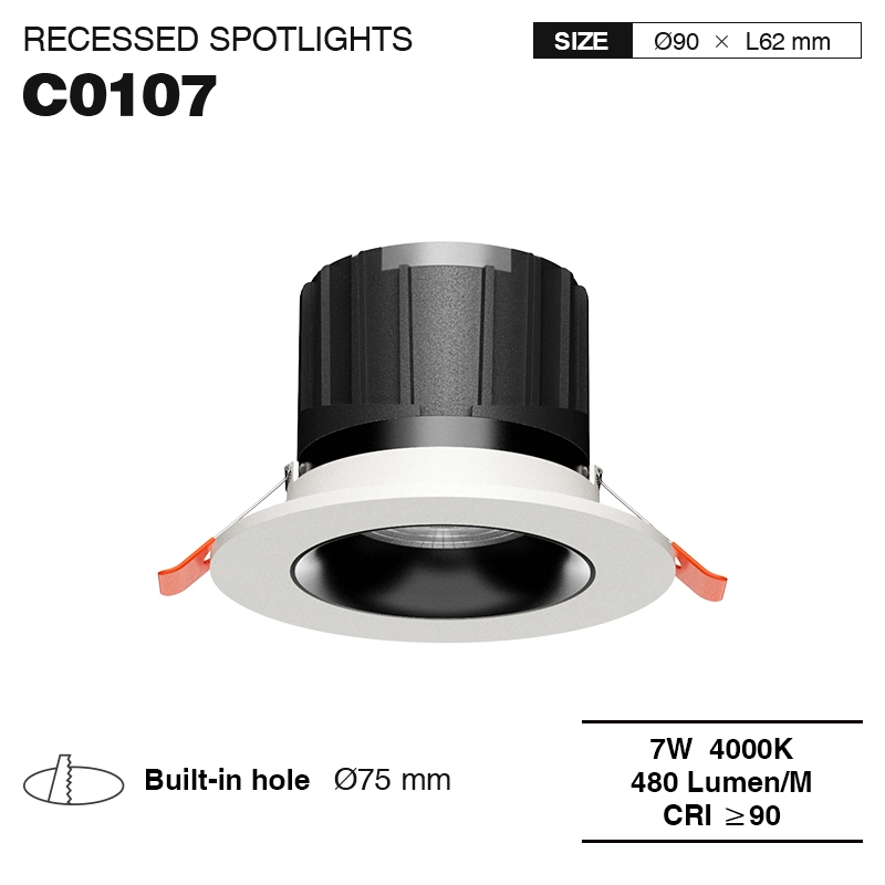 CSL001-A 7W 4000K 480LM 24° Weiß LED Einbauleuchten-Kleiner LED Strahler-Einstellung der Farbtemperatur-01