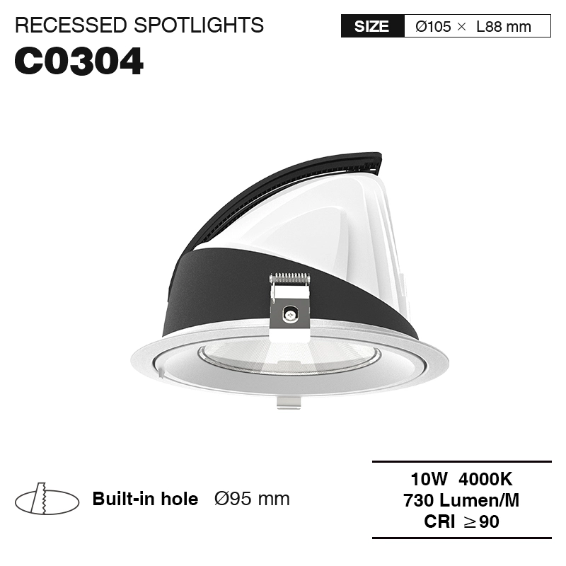 CSL003-A 10W 4000K 730LM 24° IP40 Moderne Deckenstrahler-10W LED Downlight-Aluminiummaterial-01