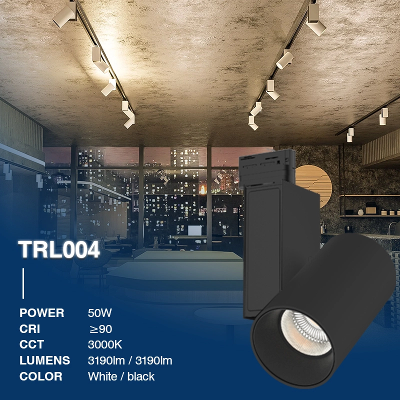 TRL004 50W 3000K 55˚N/B Ra90 Schwarz—LED-Schienenleuchten Strahler-Innenbeleuchtung--02