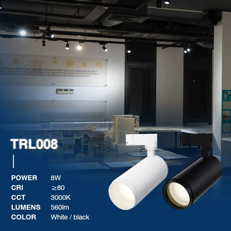 TRL008 8W 3000K 24˚N/B Ra80 Schwarz—LED Schienenbeleuchtung-LED Strahler--02