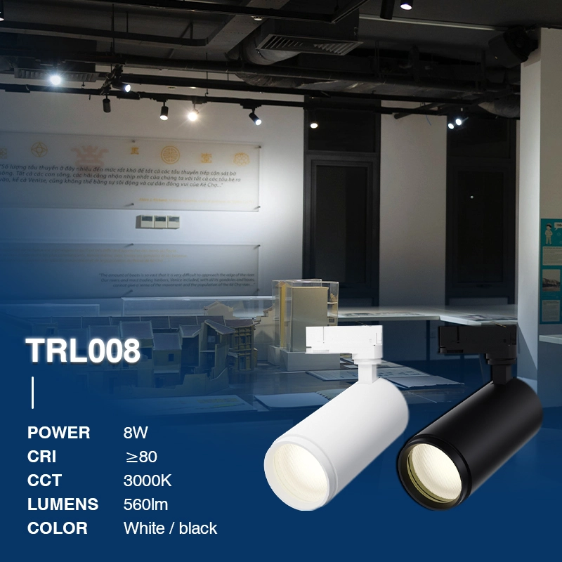 TRL008 8W 3000K 24˚N/B Ra80 Schwarz—LED Schienensystem Lampen-Schienensystem Lampen Hängend--02