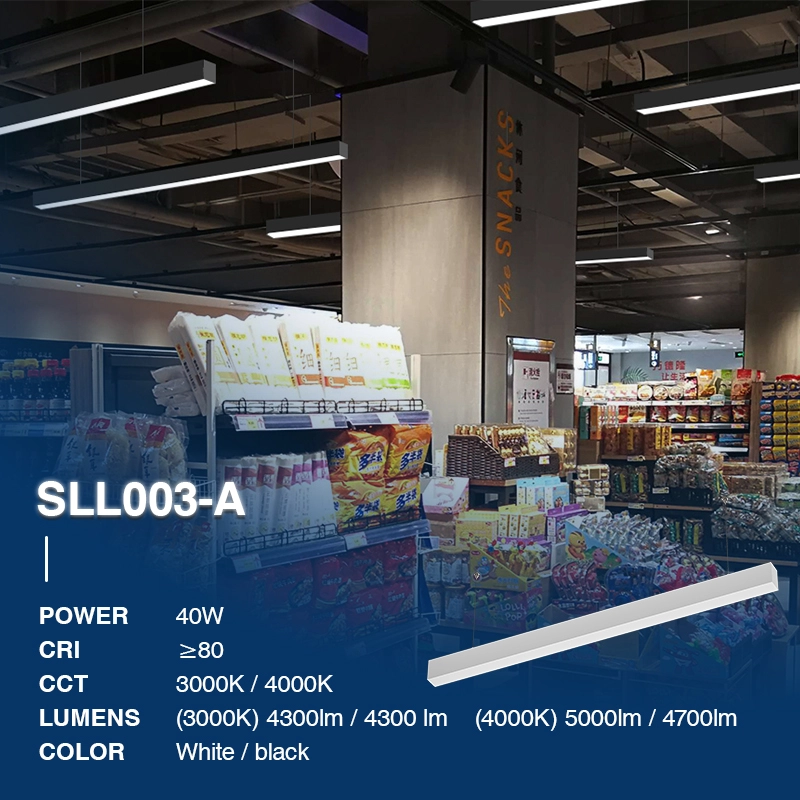 SLL003 40W 3000K 110˚N/B Ra80 Weiß—LED Lineare Leuchte-Pendelleuchte Linear-Helles Licht-02