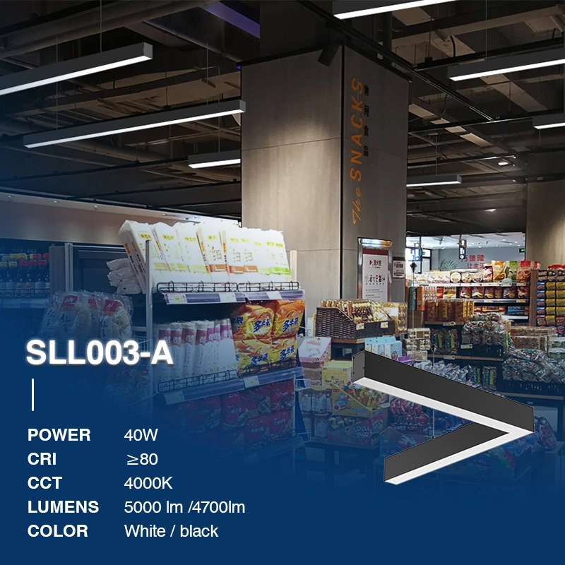 SLL003 40W 4000K 4700lm 110˚N/B Ra80 Schwarz—LED Lineare Leuchte-Werkstattbeleuchtung-Einstellung der Farbtemperatur-02