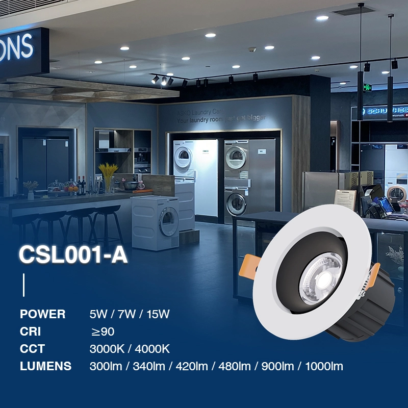 CSL001-A 5W 3000k 300LM 24° Weiß Einbaustrahler Downlight-Bueroleuchten-moderner Stil-02