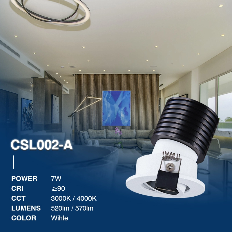 CSL002-A 7W 3000K 520LM 24° Weiß LED Einbaustrahler-Downlights-Aluminiummaterial-02